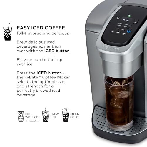 Keurig K-Elite Single-Serve Coffee Maker, Brushed Silver