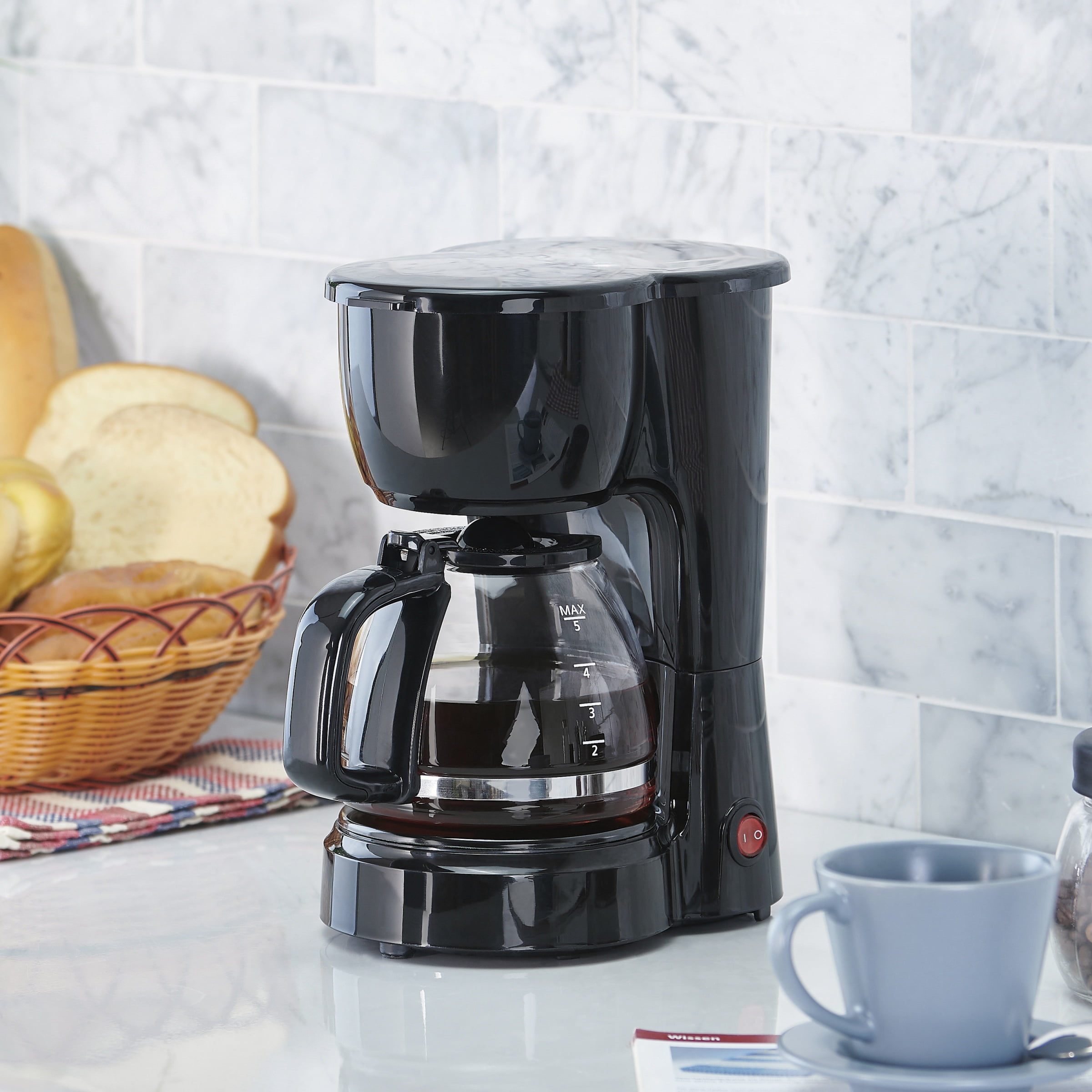 Mainstays Black 5 Cup Drip Coffee Maker
