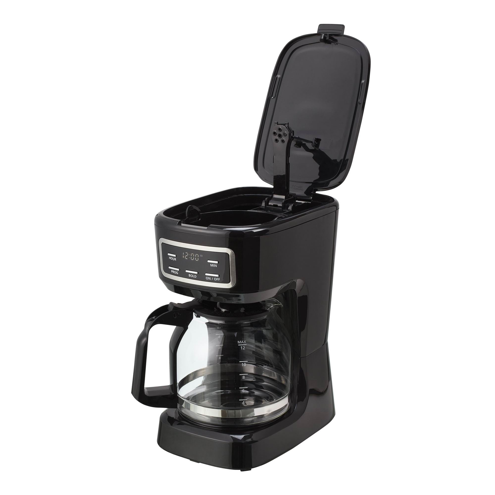 12 Cup Programmable Coffee Maker, 1.8L, Black