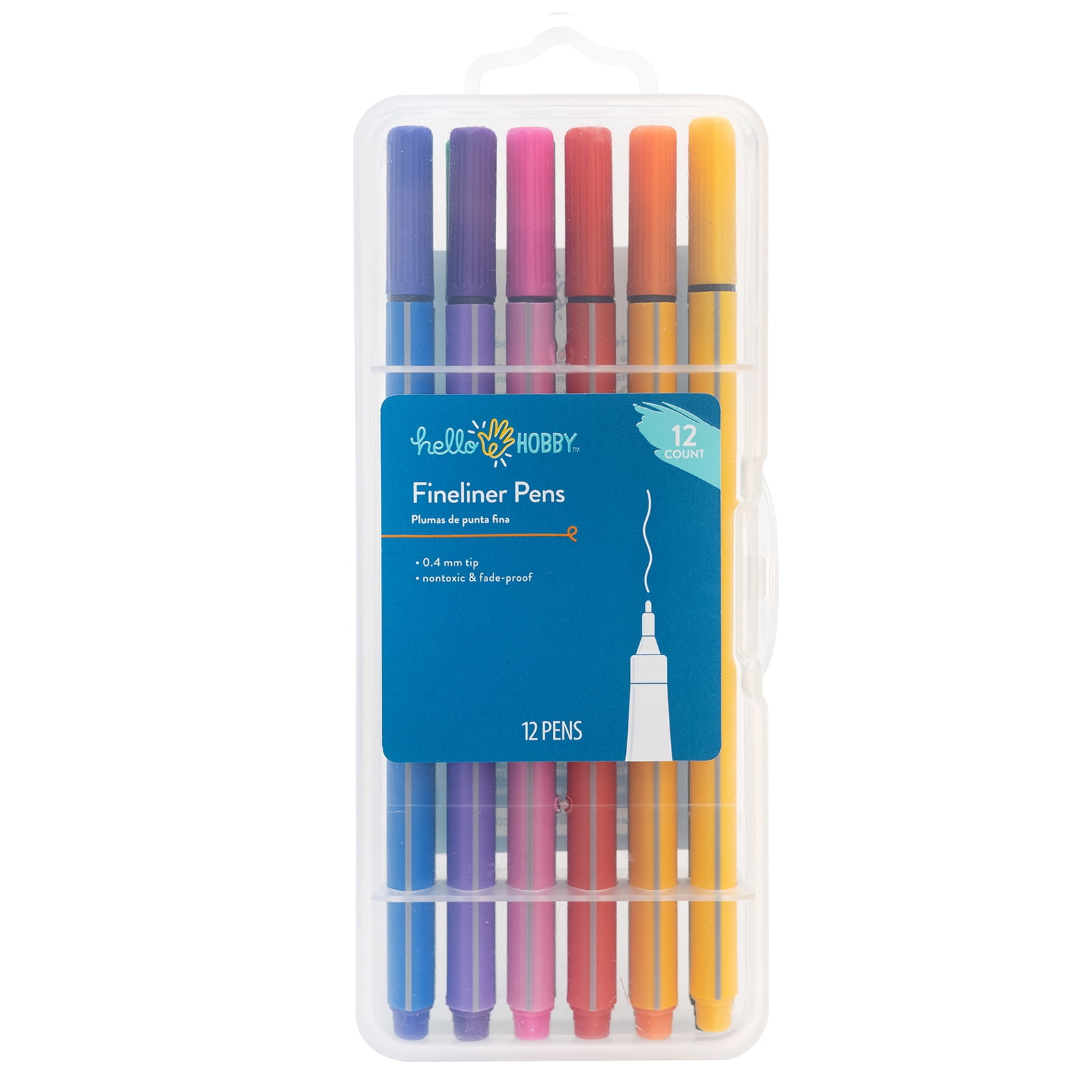 12-Count Multicolor Hello Hobby Fineliner Pens