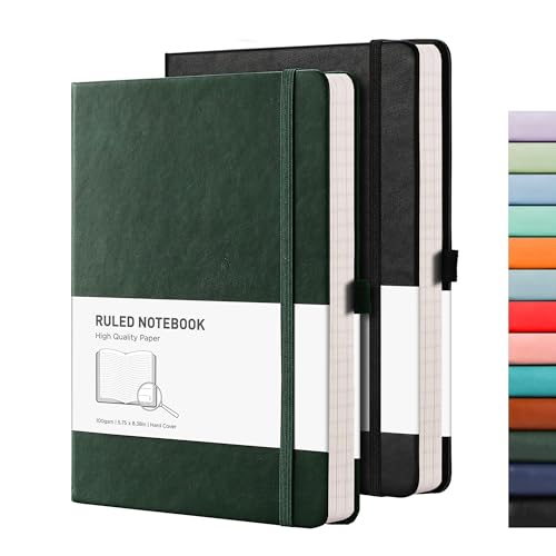 Ruled Leather Journals 2 Pack with 376 Pages
