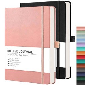 2 Pack Dotted Bullet Journals with Thick Paper