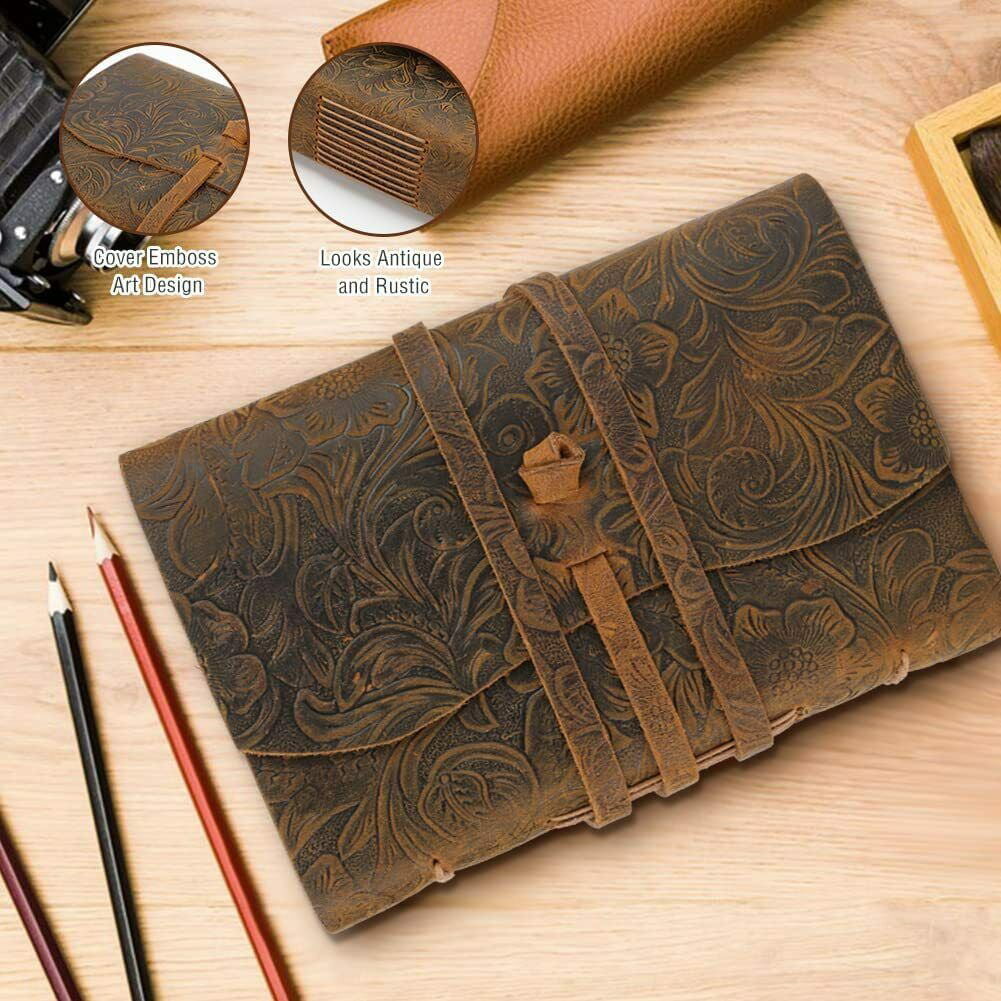 Vintage Handmade Leather Bound Travel Journal