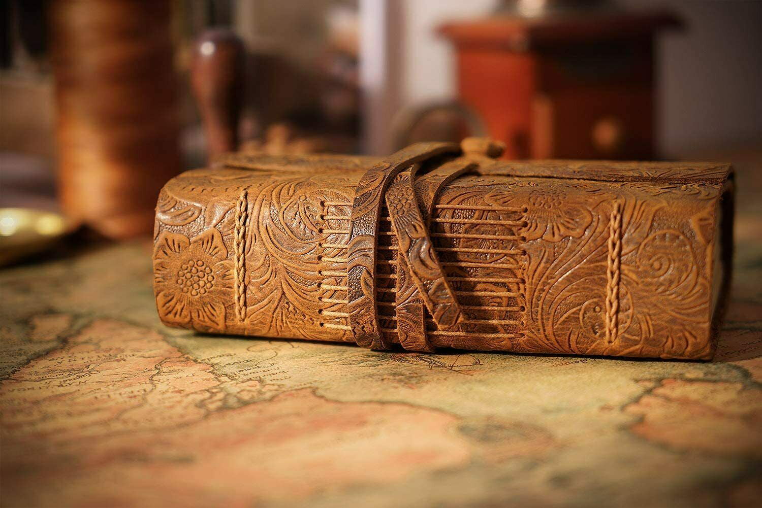 Vintage Handmade Leather Bound Travel Journal