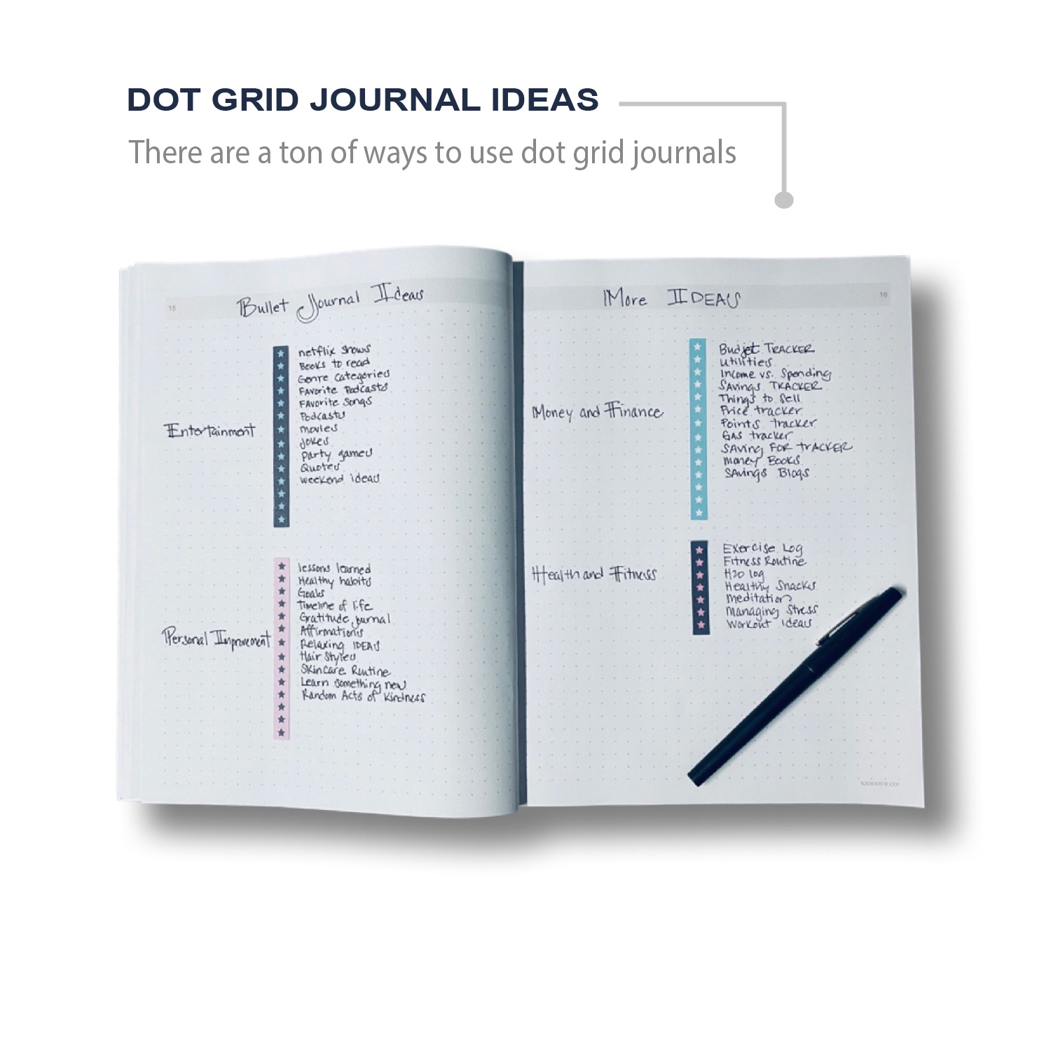 Pink Dot Grid Journal with Numbered Pages