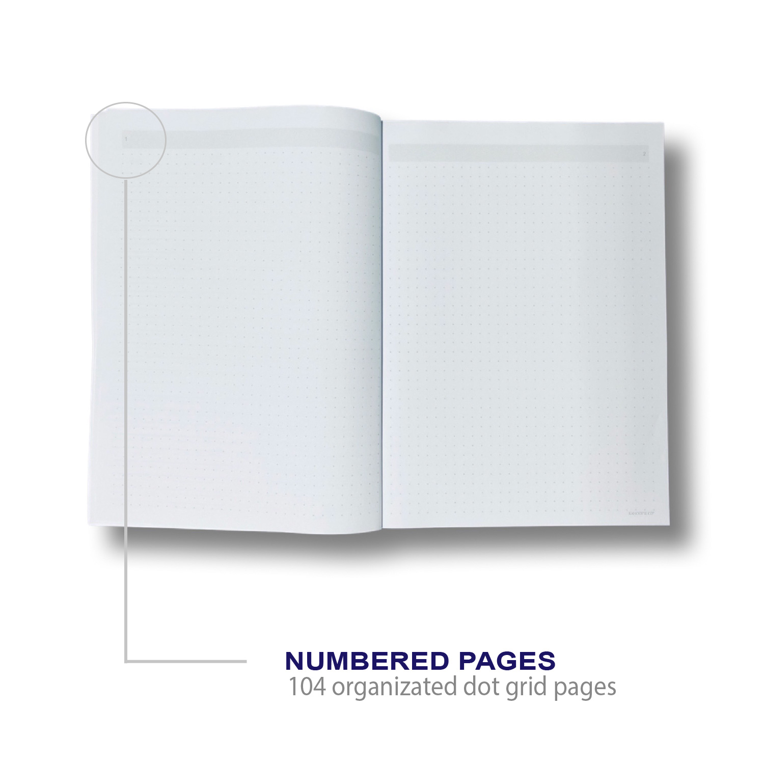 Pink Dot Grid Journal with Numbered Pages