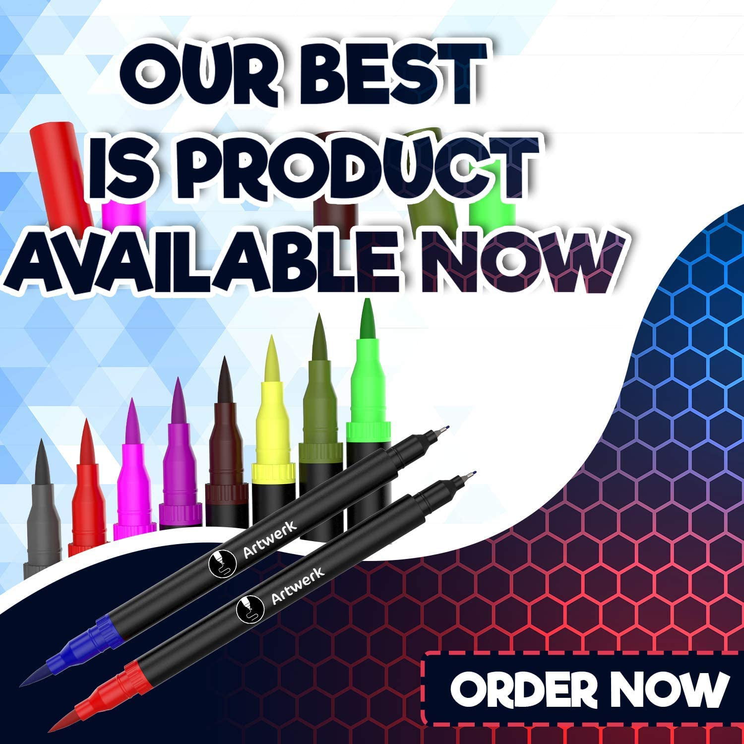15 Pack Brush Calligraphy Pens - Pastel Colors