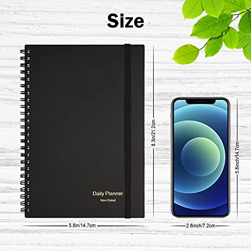 Asten Hourly Daily Planner Notebook - Black