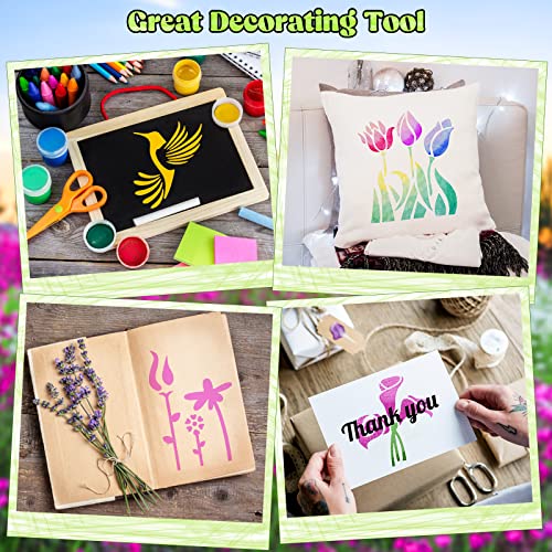 Reusable Flowering Plant Stencils for DIY Home Decor