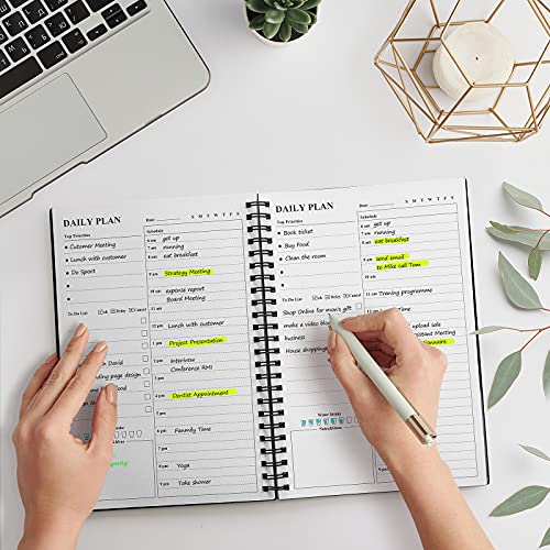 Asten Hourly Daily Planner Notebook - Black