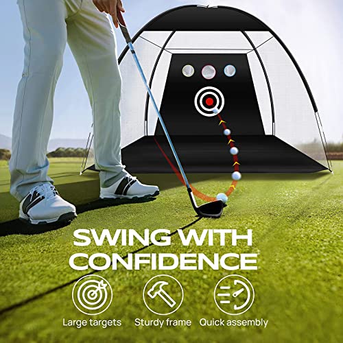 10x7ft Heavy Duty Golf Practice Net with Target