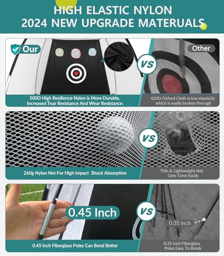 10x7FT Golf Practice Net with Tri-Turf Mat