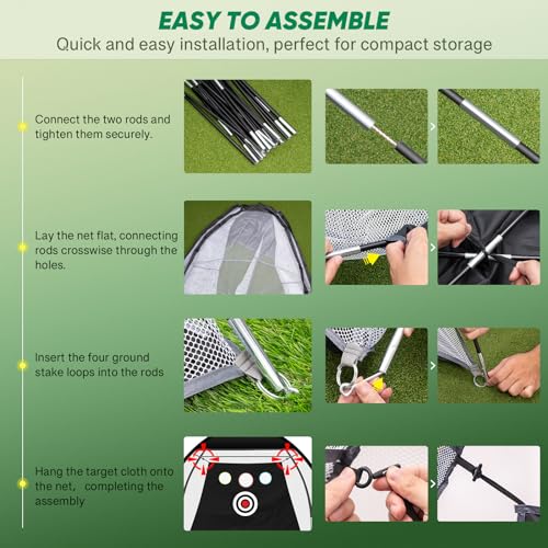 10x7ft Durable Golf Practice Net with Accessories