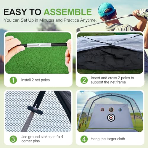 2-in-1 Golf Practice Net with Accessories for Men