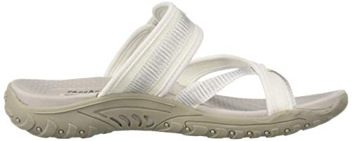 Skechers Women's Reggae Sandal, White, 6.5 M