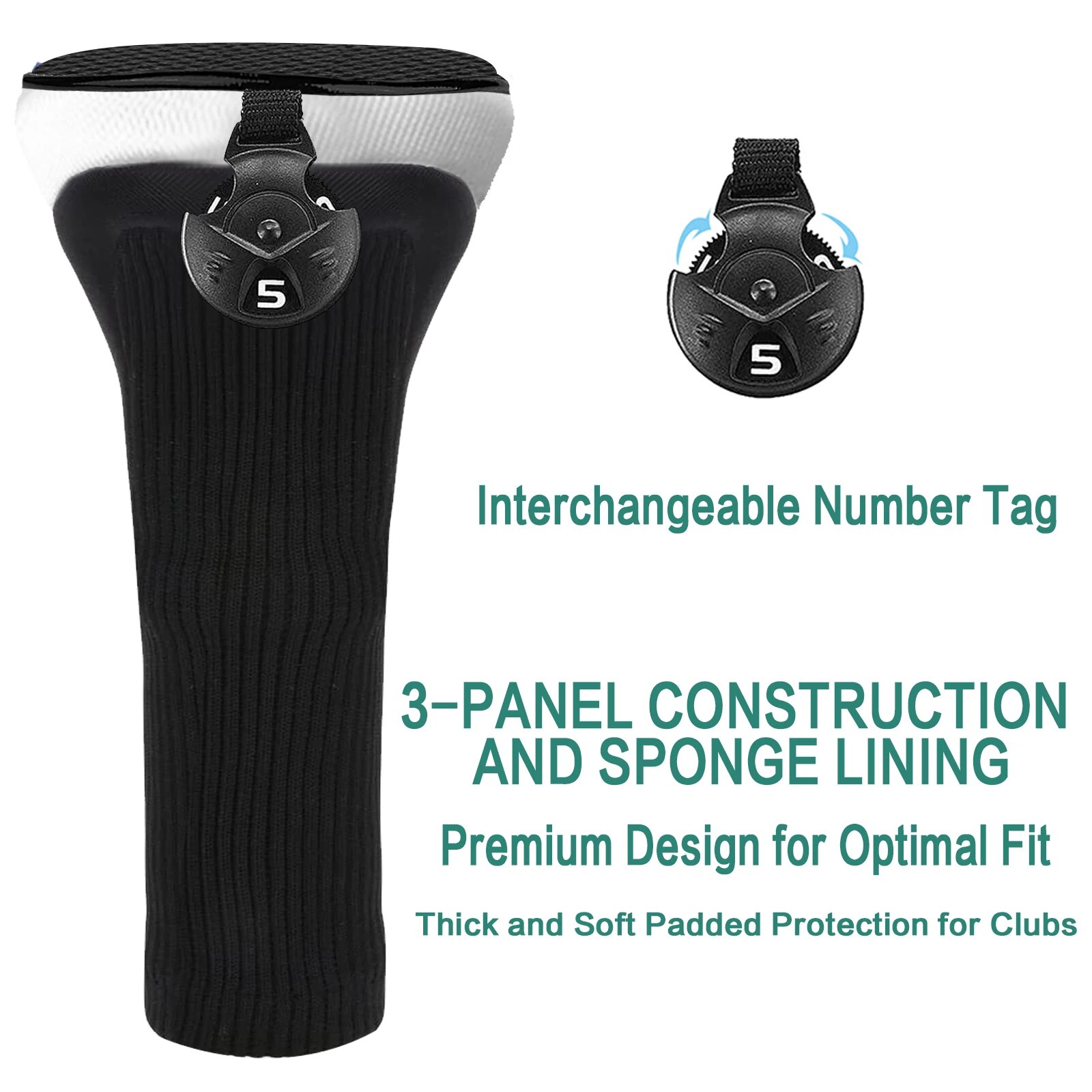 Interchangeable Golf Club Head Covers for Woods & Hybrids