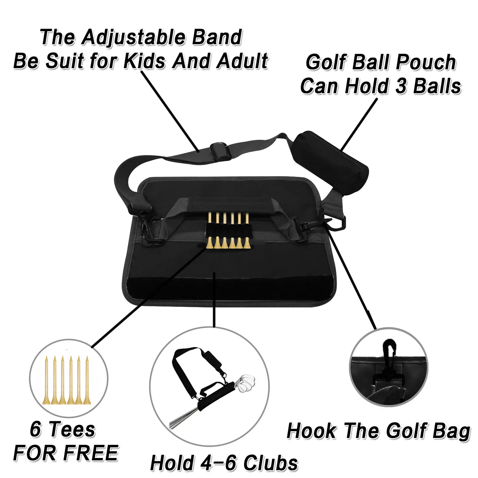 Lightweight Mini Golf Club Bag with Pouch