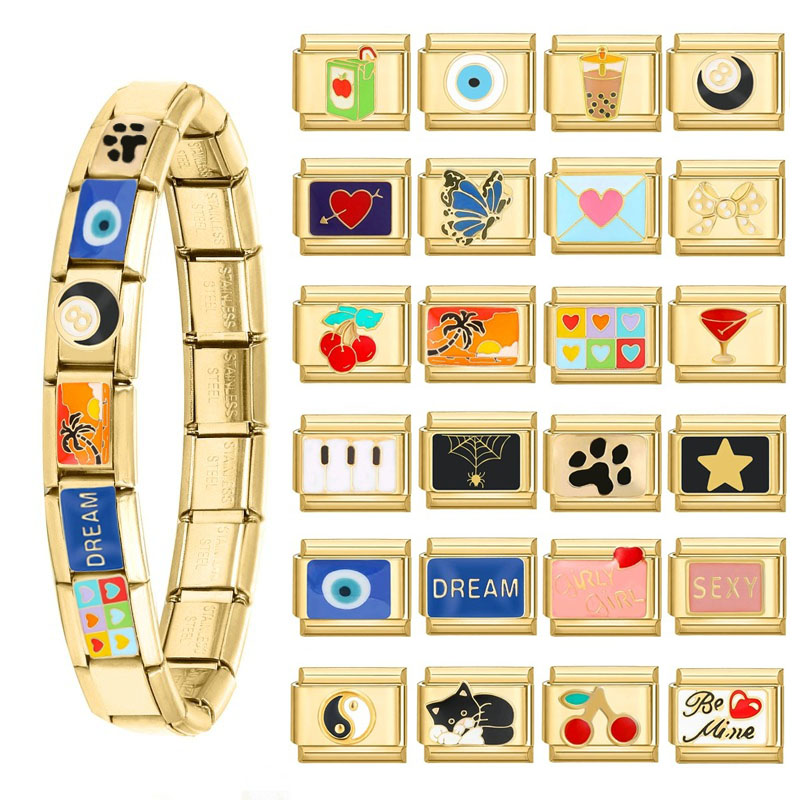 Retro Golden Piano Butterfly Charm for Bracelets