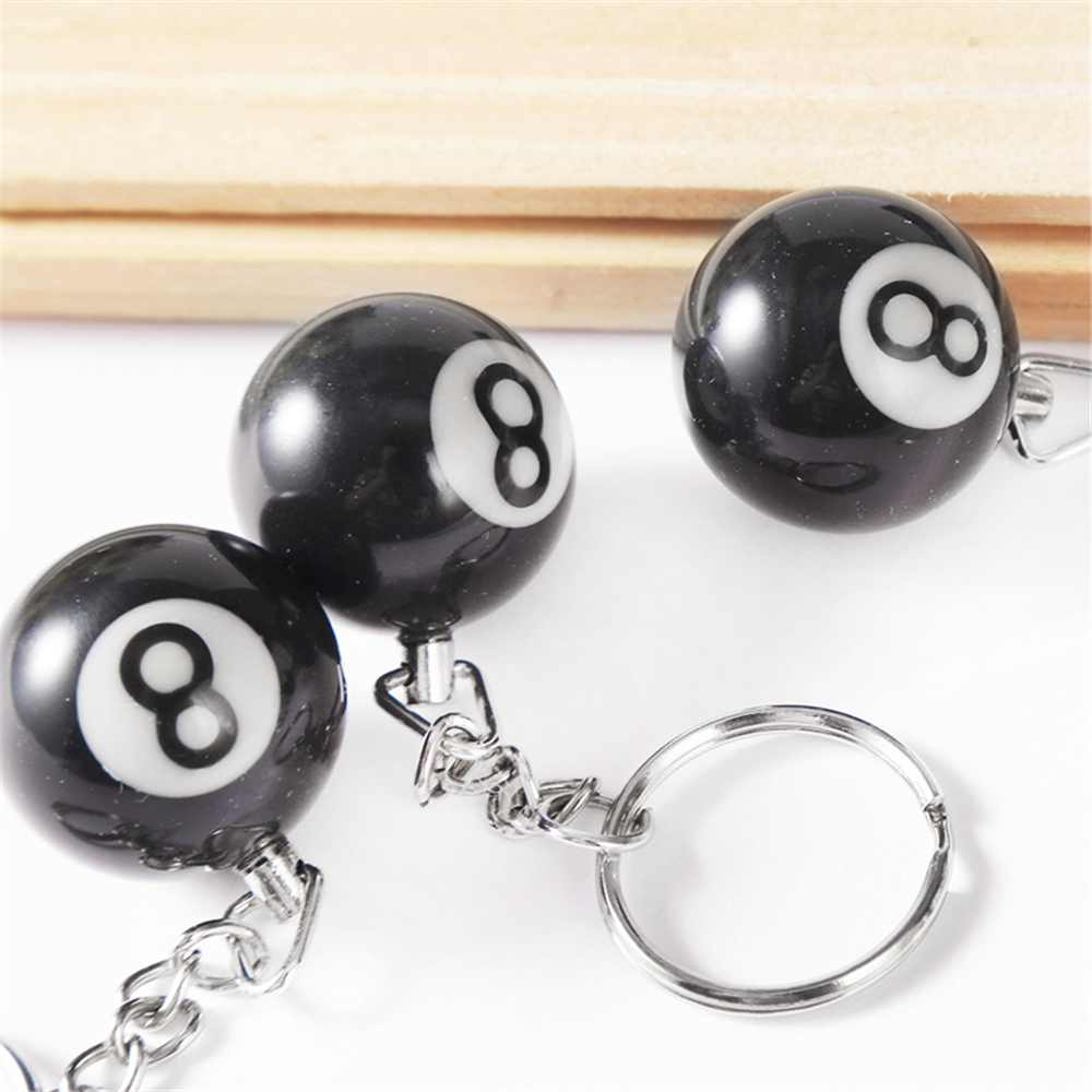 Mini Billiard Ball Keychain - Black No. 8