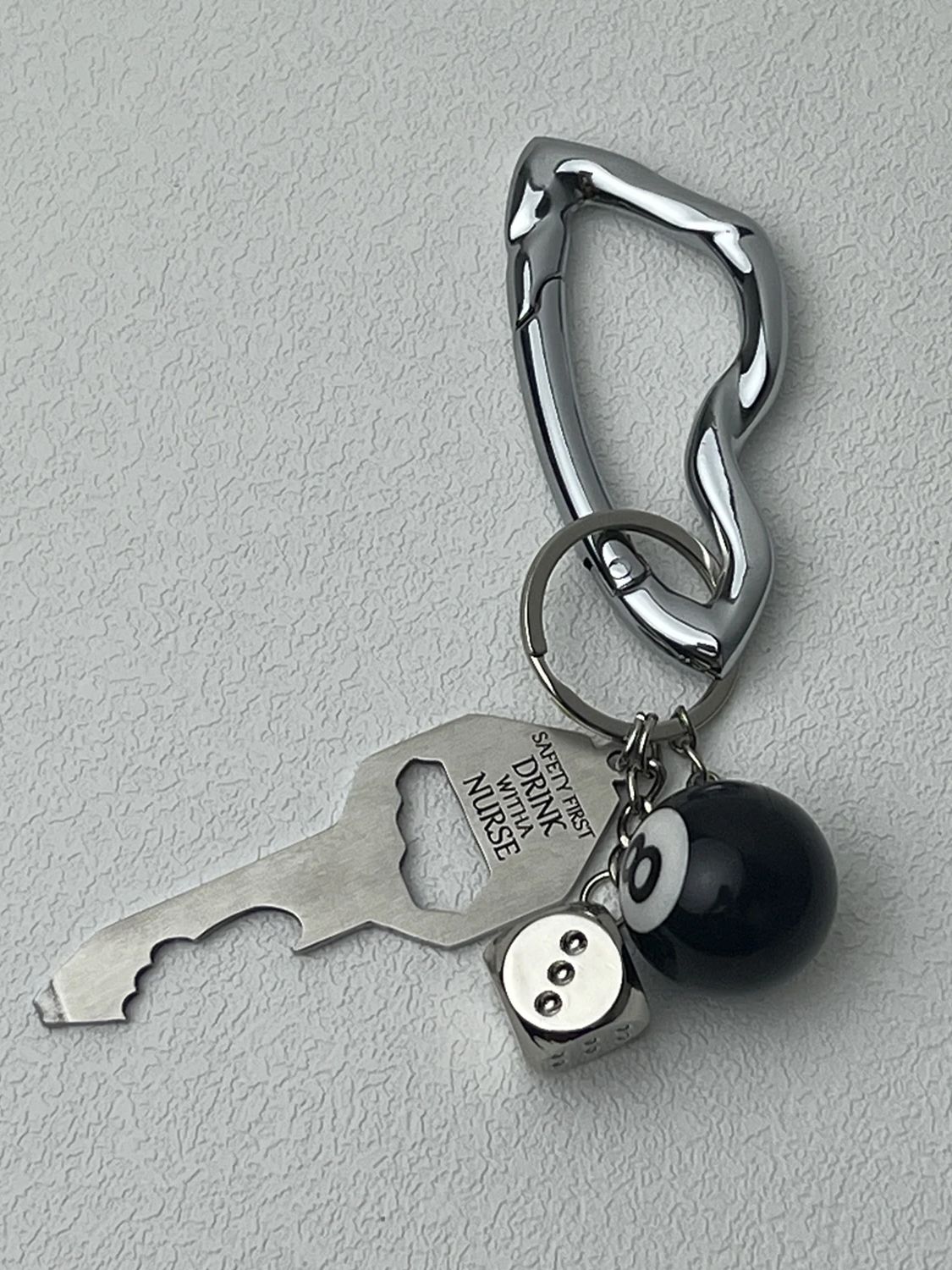 3D Black No 8 Lucky Dice Bottle Opener