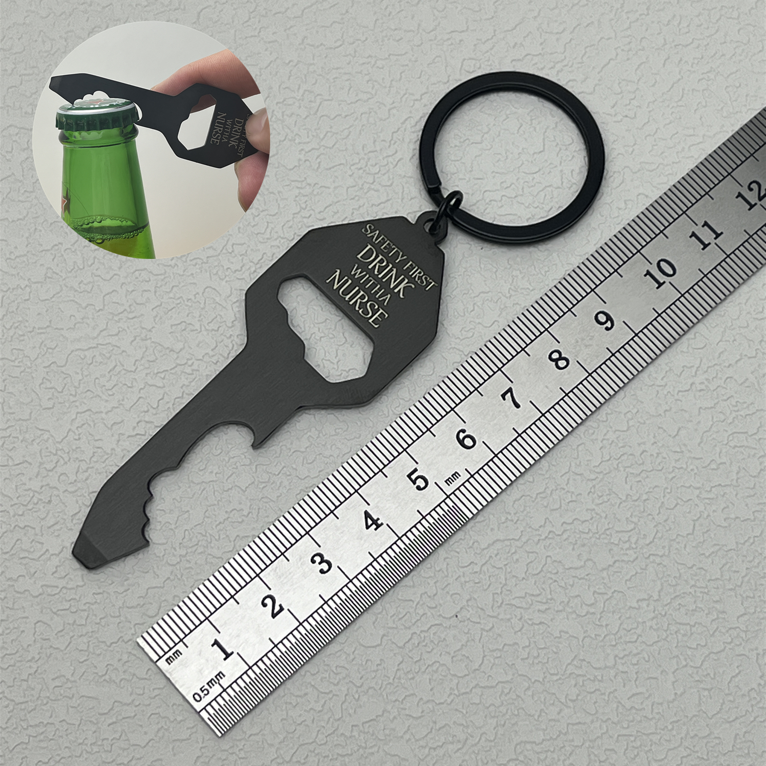 3D Black No 8 Lucky Dice Bottle Opener