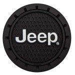 Jeep Logo Cup Holder Coaster Set - Black