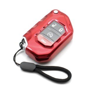 Jeep Wrangler Flip Key Fob Case - Red TPU