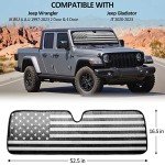 Jeep Windshield Sun Shade with American Flag Design