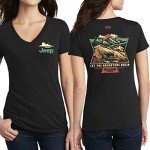 Jeep Women's Black V-Neck Cotton T-Shirt - XL