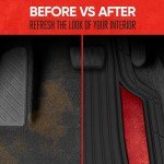 Motor Trend Red Chrome All-Weather Floor Mats Set