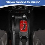 Red Gear Shift Panel Trim for Jeep Wrangler JK