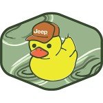 Jeep Duck Logo Swirls Vinyl Sticker 4"x3