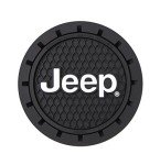 Jeep Logo Cup Holder Coaster Set - Black
