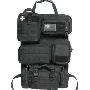 Tactical Molle Car Seat Organizer with 5 Pouches