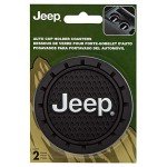 Jeep Logo Cup Holder Coaster Set - Black