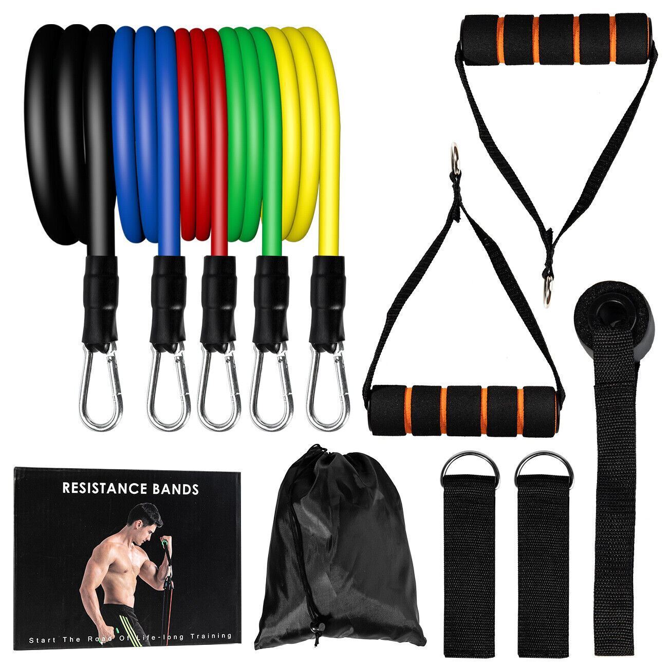 11-Piece Resistance Band Set for Workout and Fitness
