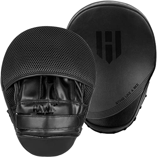 All-Black Leather Punching Mitts for Boxing & Martial Arts