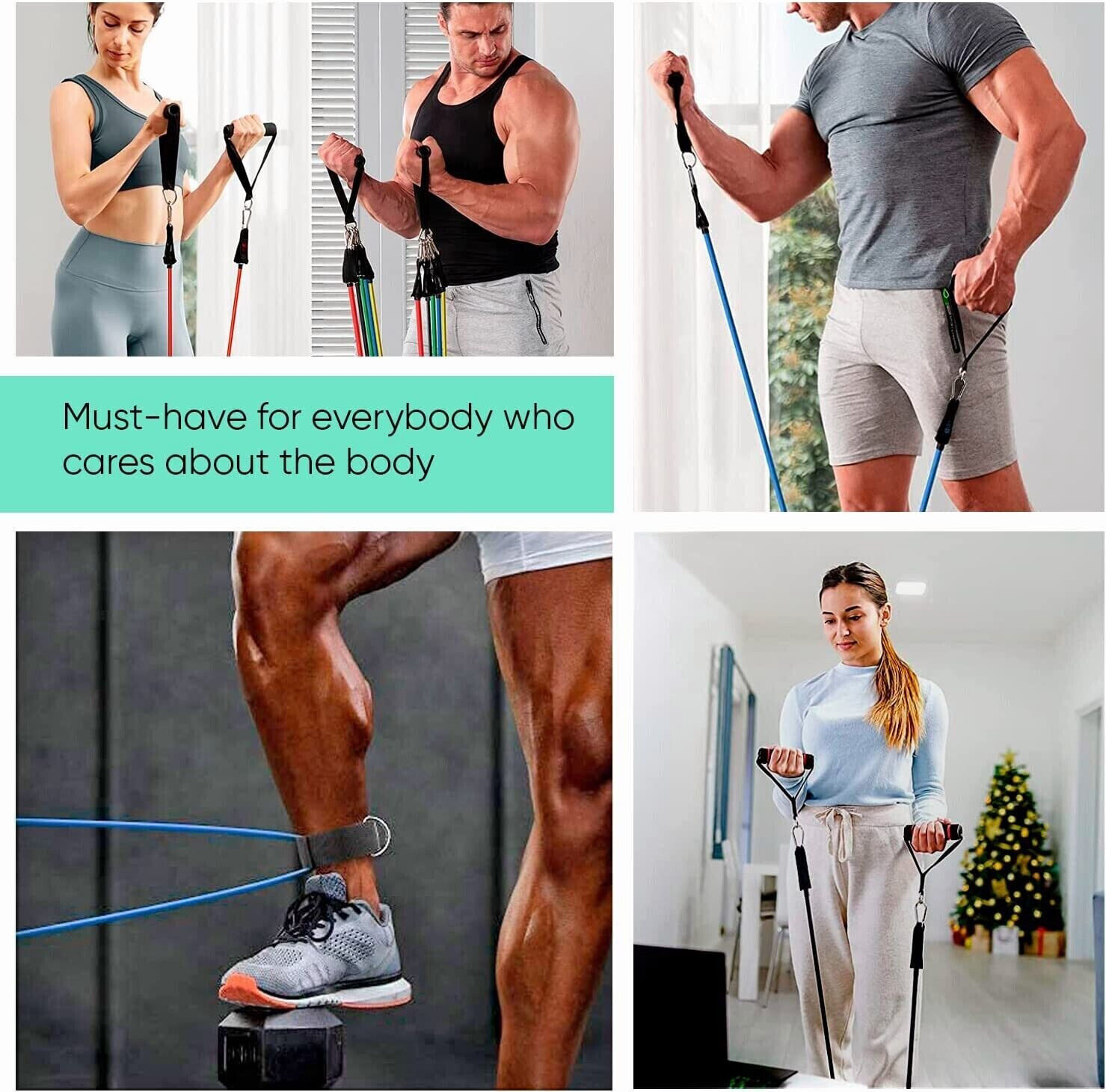 11-Piece Resistance Band Set for Yoga and Fitness