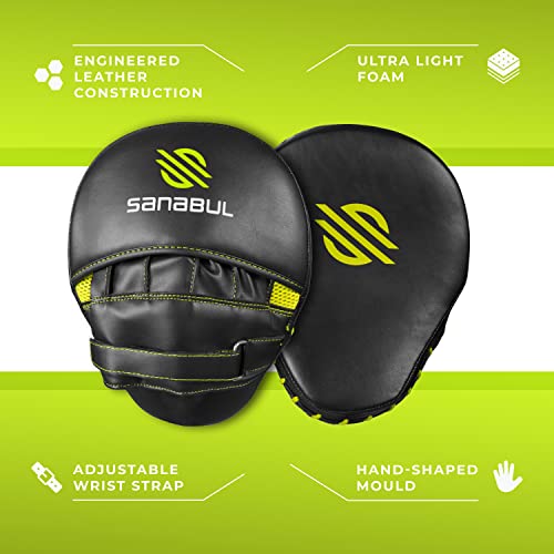 Sanabul Punching Mitts - Black/Green - Essential