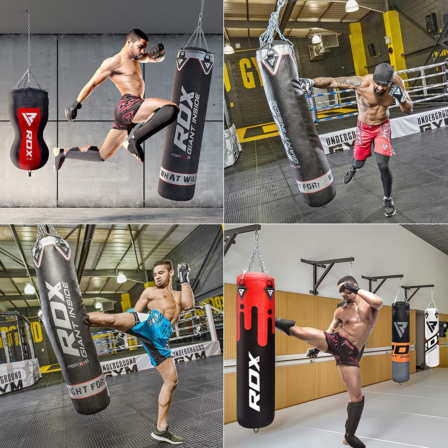 RDX Heavy Bag with Gloves and Hanging Chain, 4FT/5FT