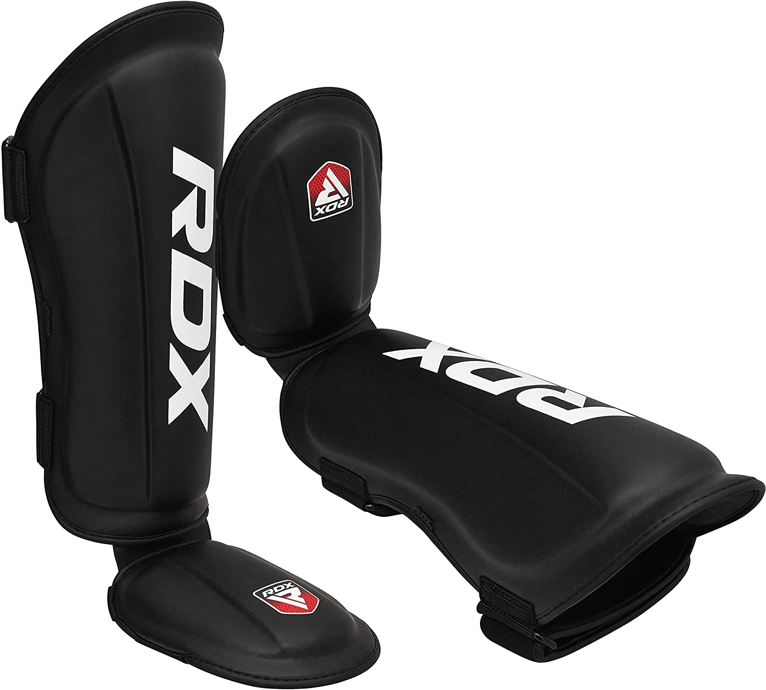RDX Kickboxing Shin Guards: Premium Leather, Black