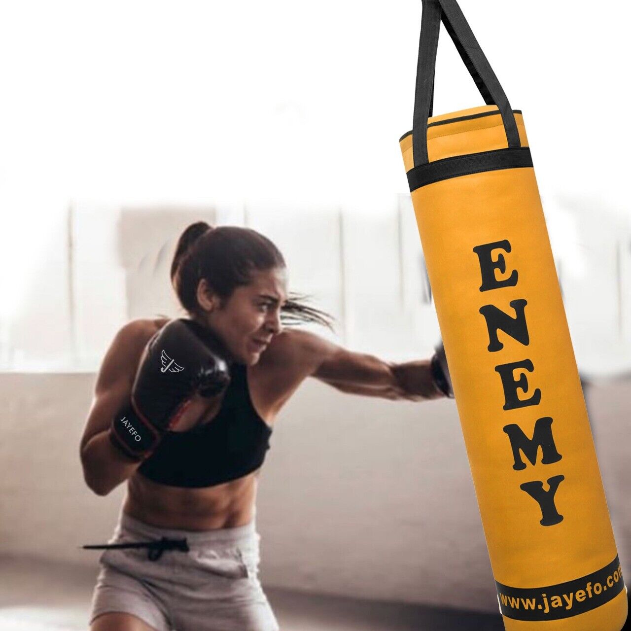 Jayefo Enemy Punching Bag - Heavy, for Boxing, Muay Thai, MMA