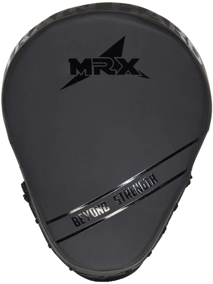 Boxing Training Mitts: Curved Leather Hook & Jab Pads