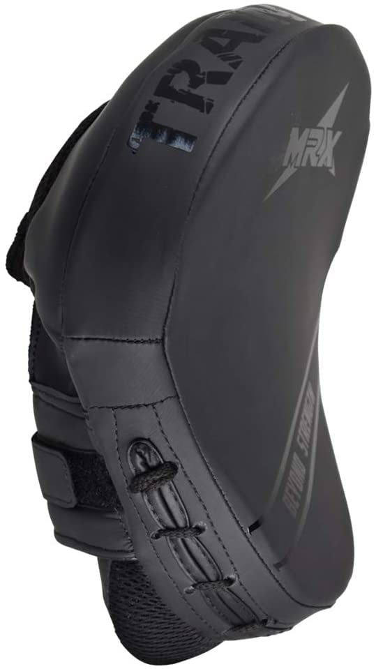 Boxing Training Mitts: Curved Leather Hook & Jab Pads