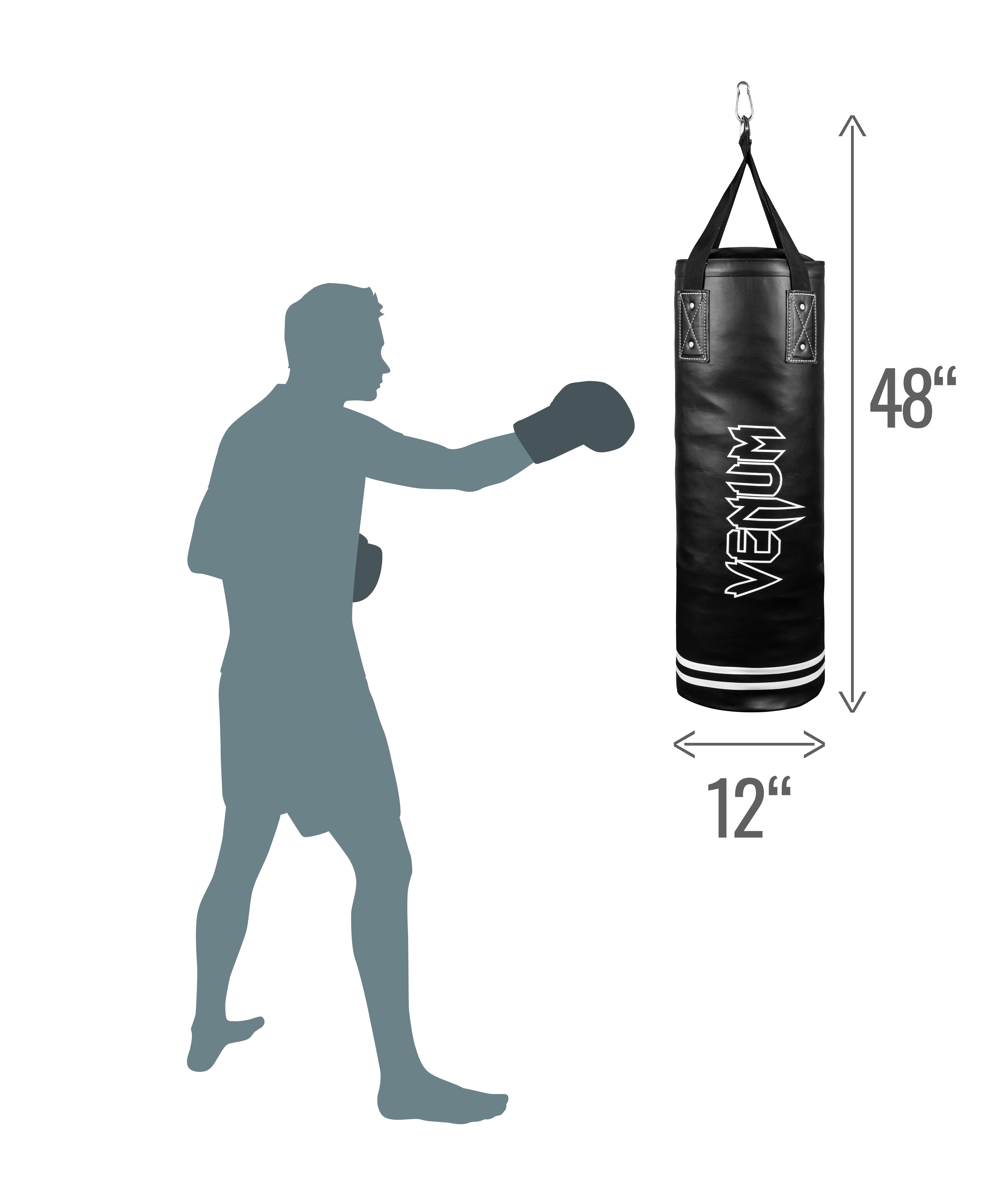 Venum Classic Punching Bag - 70 lb - Black/White
