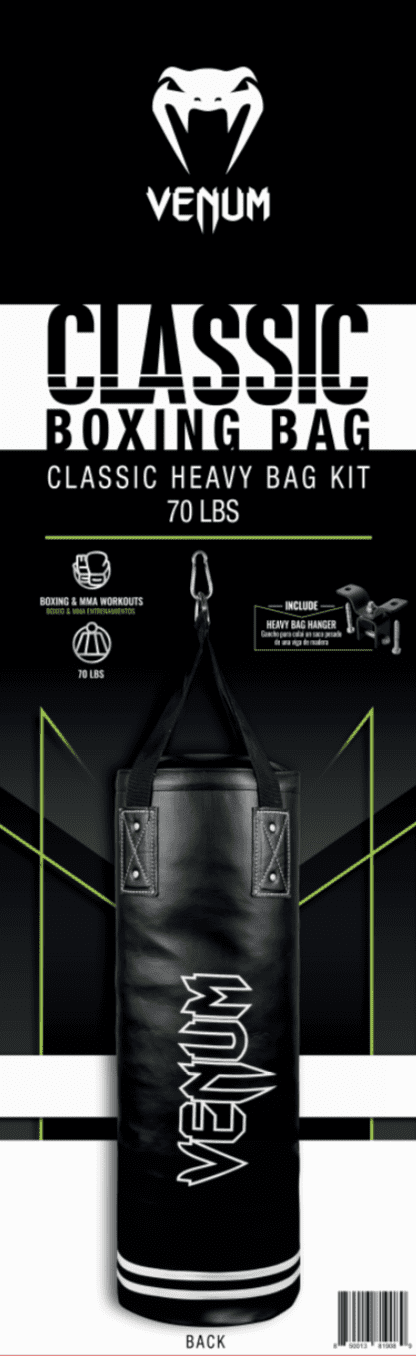 Venum Classic Punching Bag - 70 lb - Black/White