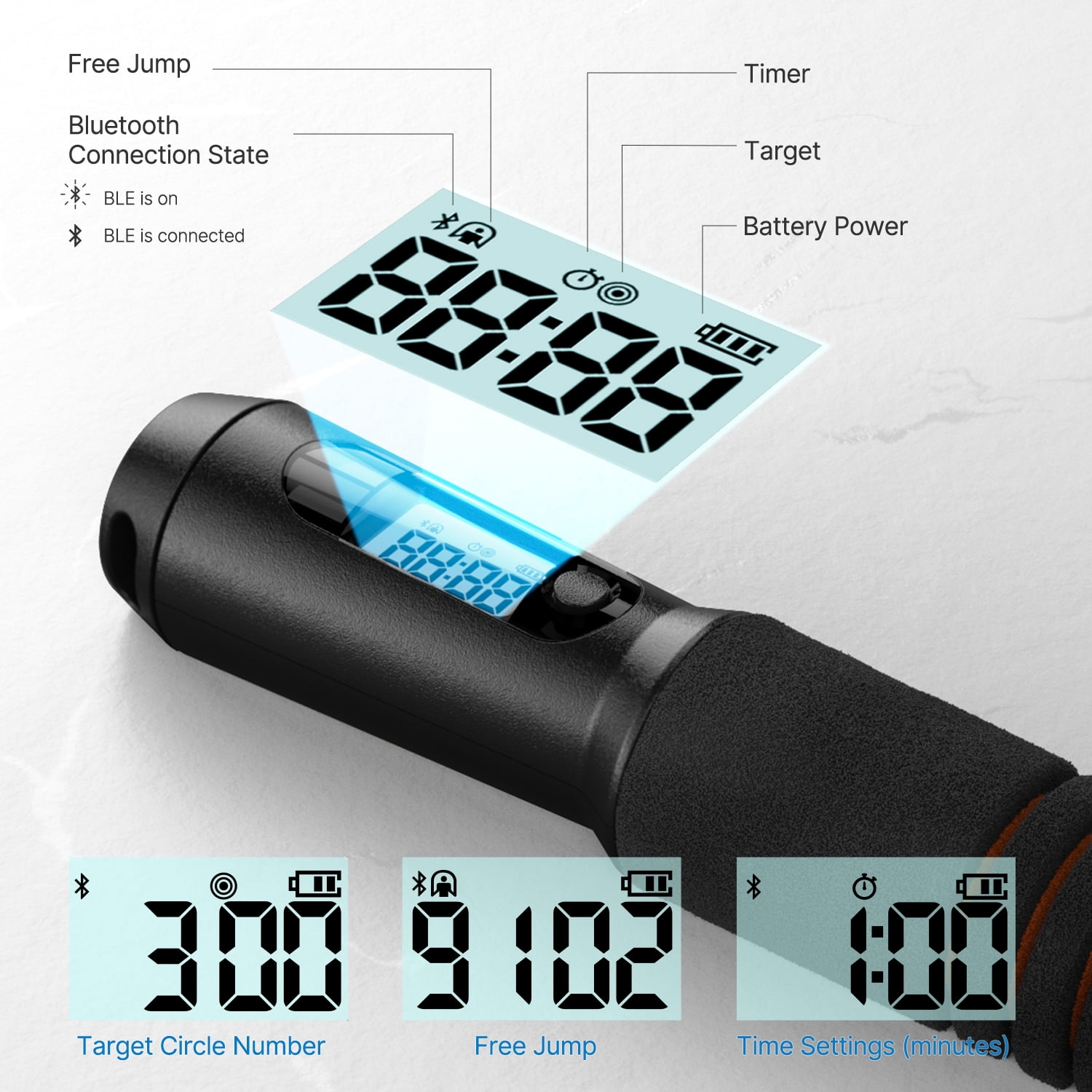 Smart Jump Rope with App Data Analysis and LCD Display