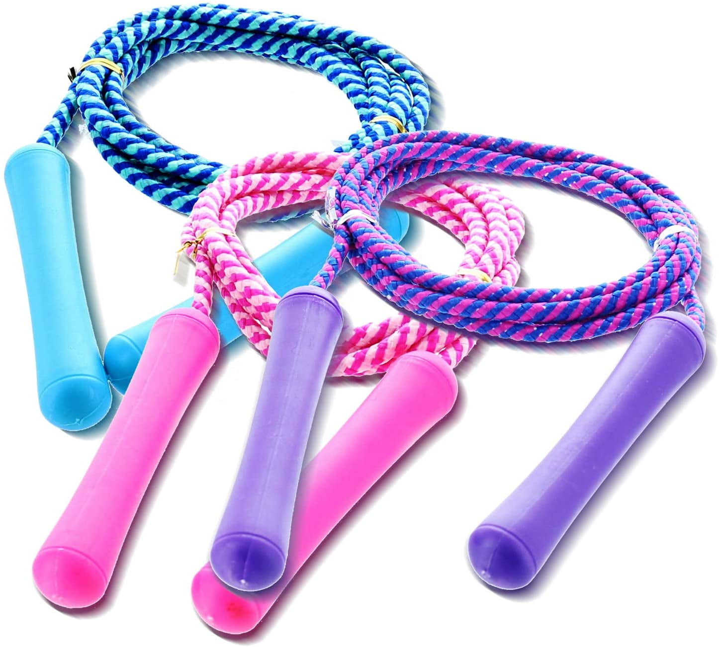 Colorful Adjustable Jump Rope for Kids and Teens (3 Packs)