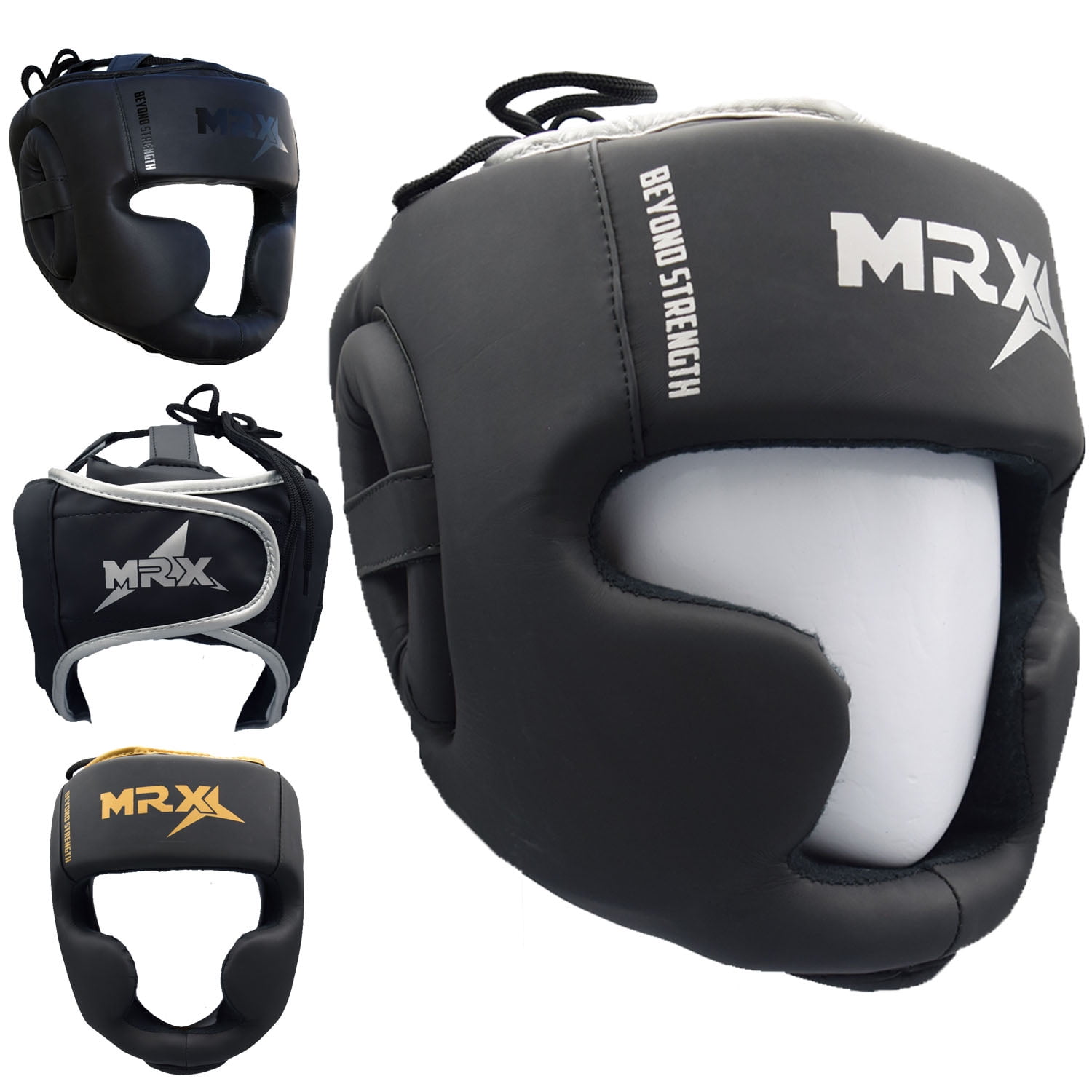 MRX Pro MMA Training Headguard - Black/Silver S/M