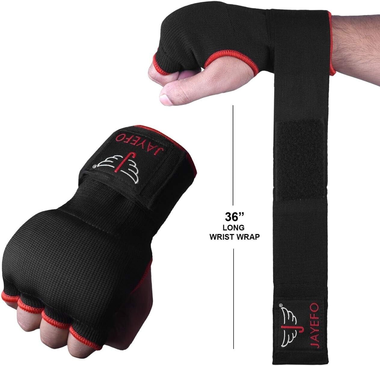 Jayefo Boxing Inner Gloves - Elastic Hand Wraps with Gel